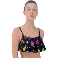 Vector Seamless Summer Fruits Pattern Colorful Cartoon Background Frill Bikini Top by Vaneshart