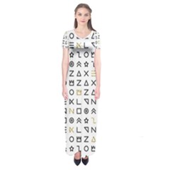 Memphis Seamless Patterns Short Sleeve Maxi Dress by Vaneshart