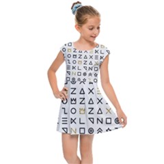 Memphis Seamless Patterns Kids  Cap Sleeve Dress by Vaneshart