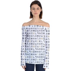 Memphis Seamless Patterns Off Shoulder Long Sleeve Top by Vaneshart