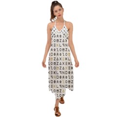 Memphis Seamless Patterns Halter Tie Back Dress 