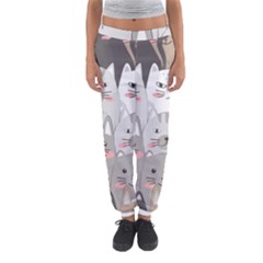 Hand Draw Cats Seamless Pattern Women s Jogger Sweatpants by Vaneshart