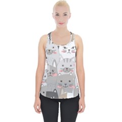 Hand Draw Cats Seamless Pattern Piece Up Tank Top by Vaneshart