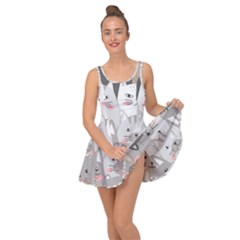 Hand Draw Cats Seamless Pattern Inside Out Casual Dress by Vaneshart