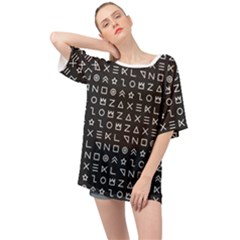 Memphis Seamless Patterns Oversized Chiffon Top