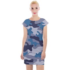 Military Seamless Pattern Cap Sleeve Bodycon Dress by Vaneshart