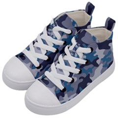 Military Seamless Pattern Kids  Mid-top Canvas Sneakers by Vaneshart