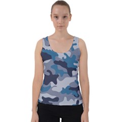 Military Seamless Pattern Velvet Tank Top by Vaneshart