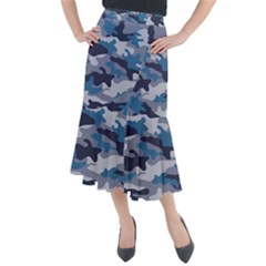 Military Seamless Pattern Midi Mermaid Skirt