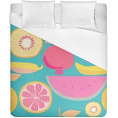 Seamless Pattern With Fruit Vector Illustrations Gift Wrap Design Duvet Cover (california King Size) by Vaneshart