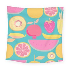 Seamless Pattern With Fruit Vector Illustrations Gift Wrap Design Square Tapestry (large) by Vaneshart