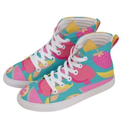 Seamless Pattern With Fruit Vector Illustrations Gift Wrap Design Men s Hi-top Skate Sneakers by Vaneshart