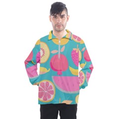 Seamless Pattern With Fruit Vector Illustrations Gift Wrap Design Men s Half Zip Pullover by Vaneshart