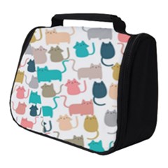 Cute Seamless Pattern Happy Kitty Kitten Cat Full Print Travel Pouch (small) by Vaneshart