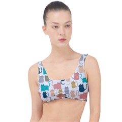 Cute Seamless Pattern Happy Kitty Kitten Cat The Little Details Bikini Top