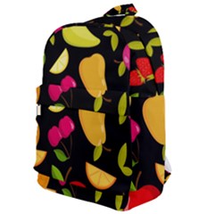 Vector Seamless Summer Fruits Pattern Black Background Classic Backpack by Vaneshart