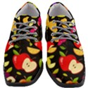 Vector Seamless Summer Fruits Pattern Black Background Women Heeled Oxford Shoes View1