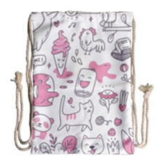 Set Kawaii Doodles Drawstring Bag (large) by Vaneshart