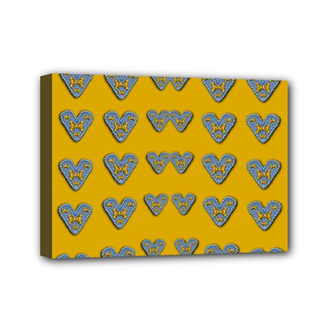 Butterfly Cartoons In Hearts Mini Canvas 7  X 5  (stretched) by pepitasart