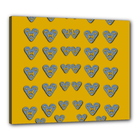 Butterfly Cartoons In Hearts Canvas 24  X 20  (stretched) by pepitasart