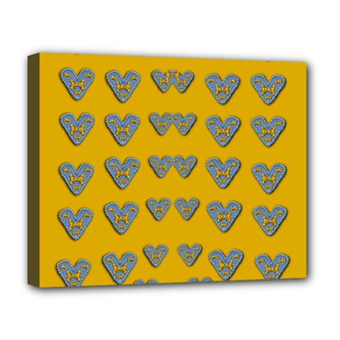 Butterfly Cartoons In Hearts Deluxe Canvas 20  X 16  (stretched) by pepitasart