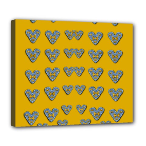 Butterfly Cartoons In Hearts Deluxe Canvas 24  X 20  (stretched) by pepitasart