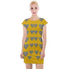 Butterfly Cartoons In Hearts Cap Sleeve Bodycon Dress by pepitasart