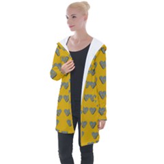 Butterfly Cartoons In Hearts Longline Hooded Cardigan by pepitasart