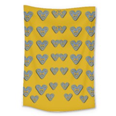 Butterfly Cartoons In Hearts Large Tapestry by pepitasart