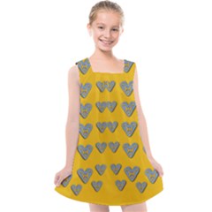 Butterfly Cartoons In Hearts Kids  Cross Back Dress by pepitasart