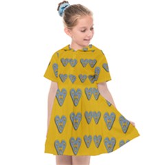 Butterfly Cartoons In Hearts Kids  Sailor Dress by pepitasart