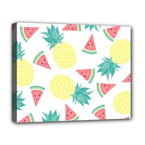 Vector Seamless Pattern With Pineapples Deluxe Canvas 20  X 16  (stretched) by Vaneshart