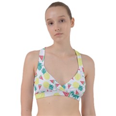 Vector Seamless Pattern With Pineapples Sweetheart Sports Bra by Vaneshart