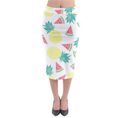 Vector Seamless Pattern With Pineapples Midi Pencil Skirt by Vaneshart