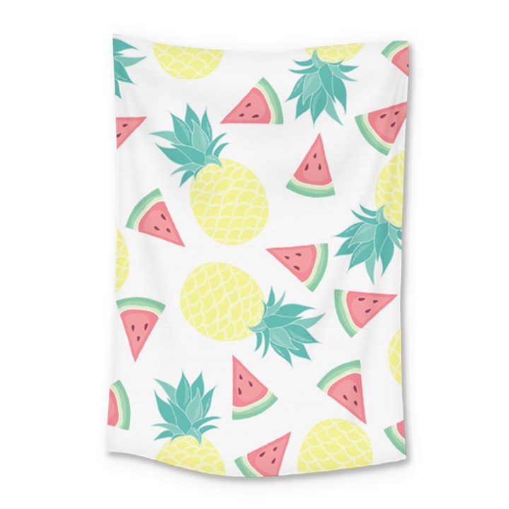 Vector Seamless Pattern With Pineapples Small Tapestry