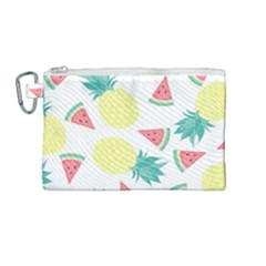 Vector Seamless Pattern With Pineapples Canvas Cosmetic Bag (medium) by Vaneshart