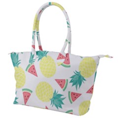 Vector Seamless Pattern With Pineapples Canvas Shoulder Bag by Vaneshart