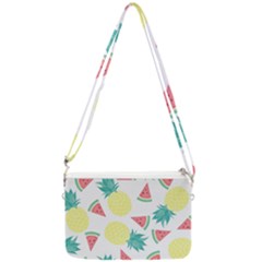 Vector Seamless Pattern With Pineapples Double Gusset Crossbody Bag