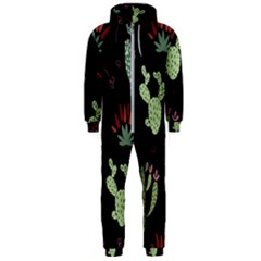 Cartoon African Cactus Seamless Pattern Hooded Jumpsuit (men)  by Vaneshart