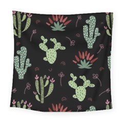 Cartoon African Cactus Seamless Pattern Square Tapestry (large) by Vaneshart