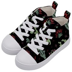 Cartoon African Cactus Seamless Pattern Kids  Mid-top Canvas Sneakers by Vaneshart