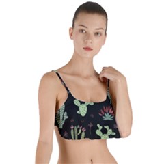 Cartoon African Cactus Seamless Pattern Layered Top Bikini Top 