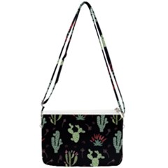 Cartoon African Cactus Seamless Pattern Double Gusset Crossbody Bag