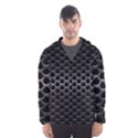 Black Metallic Hexagon Mesh Pattern Background Men s Hooded Windbreaker View1