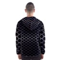 Black Metallic Hexagon Mesh Pattern Background Men s Hooded Windbreaker View2