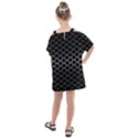 Black Metallic Hexagon Mesh Pattern Background Kids  One Piece Chiffon Dress View2