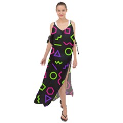 Geometric Seamless Pattern Maxi Chiffon Cover Up Dress by Vaneshart