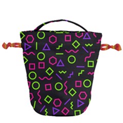 Geometric Seamless Pattern Drawstring Bucket Bag