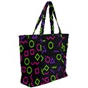 Geometric Seamless Pattern Zip Up Canvas Bag View2