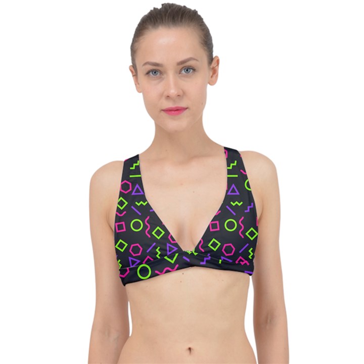 Geometric Seamless Pattern Classic Banded Bikini Top